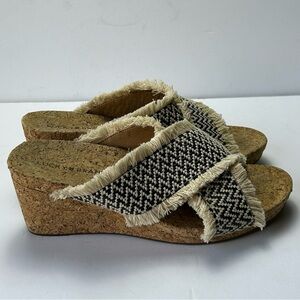 Lucky Brand Women’s Khillian Synthetic‎ Open Toe Woven Wedge Sandals